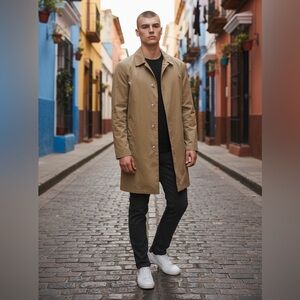 Wax London Waxed Navarino 3.0 Tan Lightweight Olmetrex Rain Coat Men Jacket M